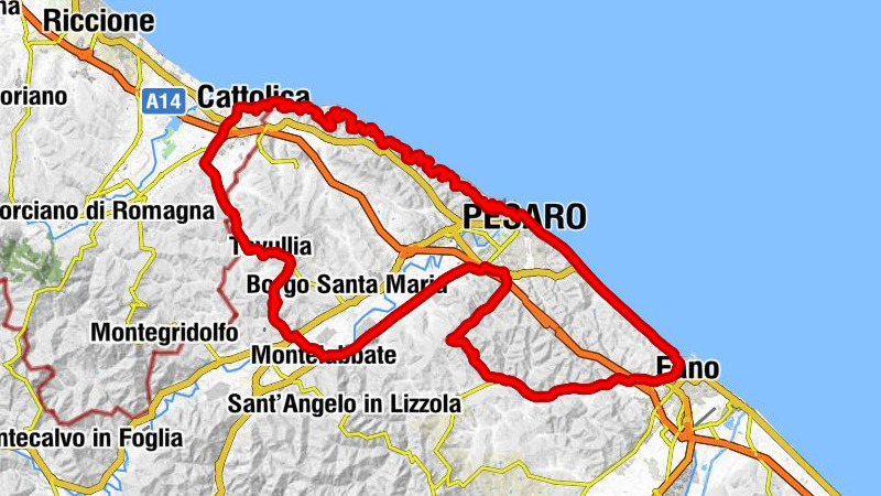 Cattolica - La Montagnola - Monte Trebbio - Monte di San Bartolo