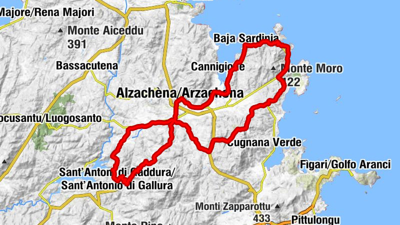 Alzachèna/Arzachena - Sant'Antoni di Gaddura/Sant'Antonio di Gallura - Cudacciolu - San Pantaleo