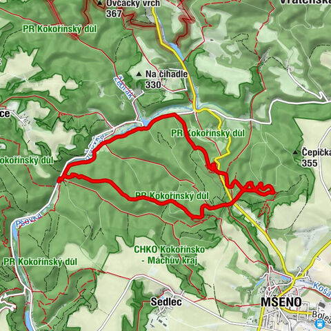 Pokličky - Droužkovské sedlo - Vojtěchov - Olešno