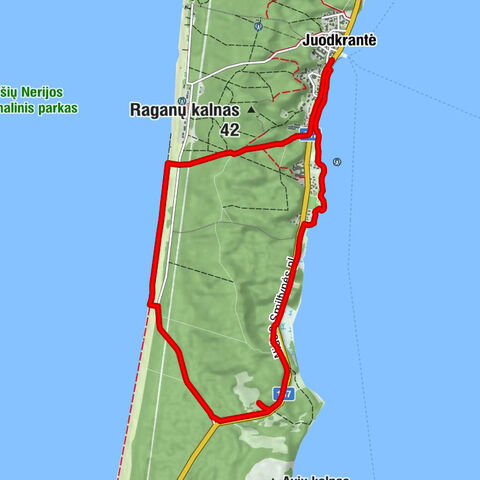 Juodkrantė - Žvejonė - Juodasis Kalnas - Karvaičiai