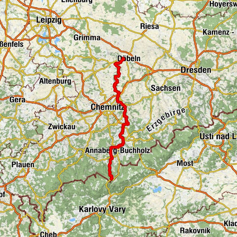 Zschopautal fietspad - De koninklijke weg van het Ertsgebergte