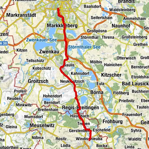 Pleißeradweg bis Windischleuba (bei Altenburg)