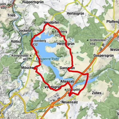 Radweg um die Talsperre Pöhl