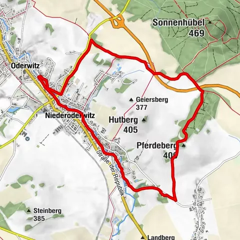 Wanderweg entlang des Landwassers, Sandbüschel, Pferdeberg, Mittelweg