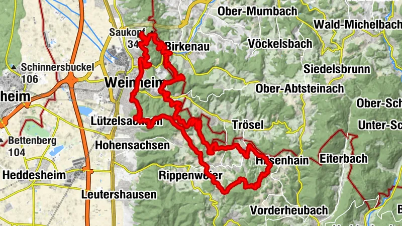Weinheim-Odenwald-Tour