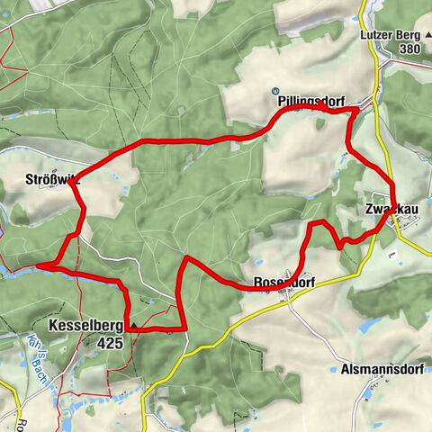 Pillingsdorf circular hike - Zwackau - Thuringia