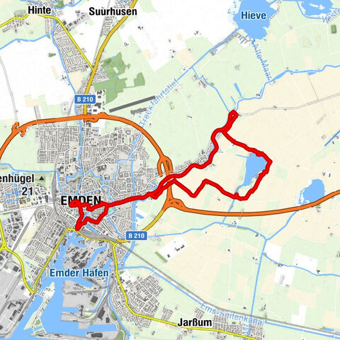 Emden Rundtor am Ems-Jade-Kanal und Uphuser Meer entlang