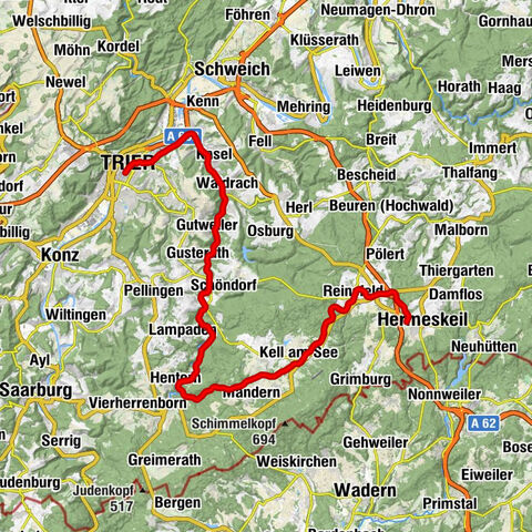Sterrentour rondom Trier - Tour 1: Op het Ruwer-Hochwald-fietspad