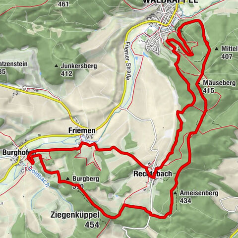 Premium route P17 Waldkappel Mountains