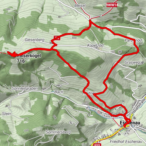 Kaiserkogel mit Start und Ziel in Eschenau