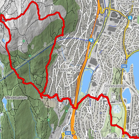 NO-Bergen: Fantoft-Løvstakken-Fantoft